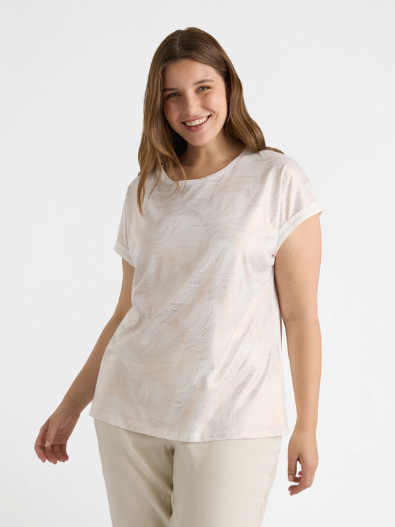 T-Shirt mit laminiertem Aufdruck