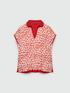 Blouse in two fabrics with floral print image number 4