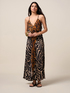 Vestito lungo in raso fantasia image number 0