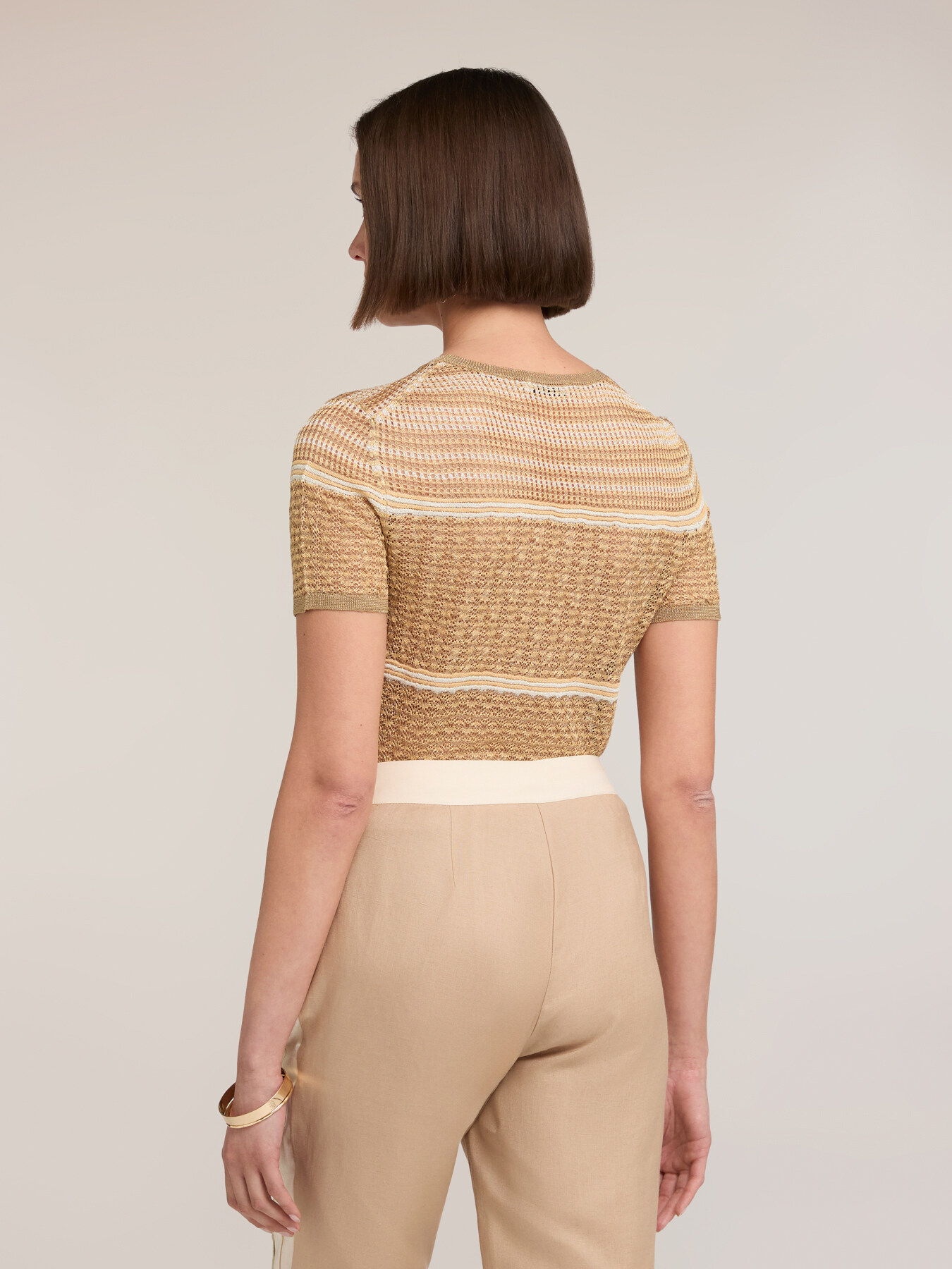 Striped lurex blend sweater image number 1