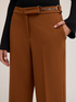 Wide-leg palazzo pants with metal belt loop image number 3
