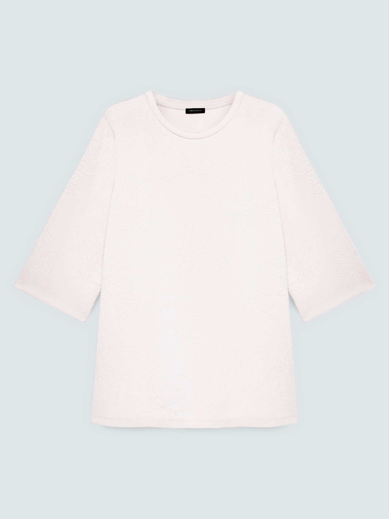 Felpa in scuba con ricamo florale image number 4