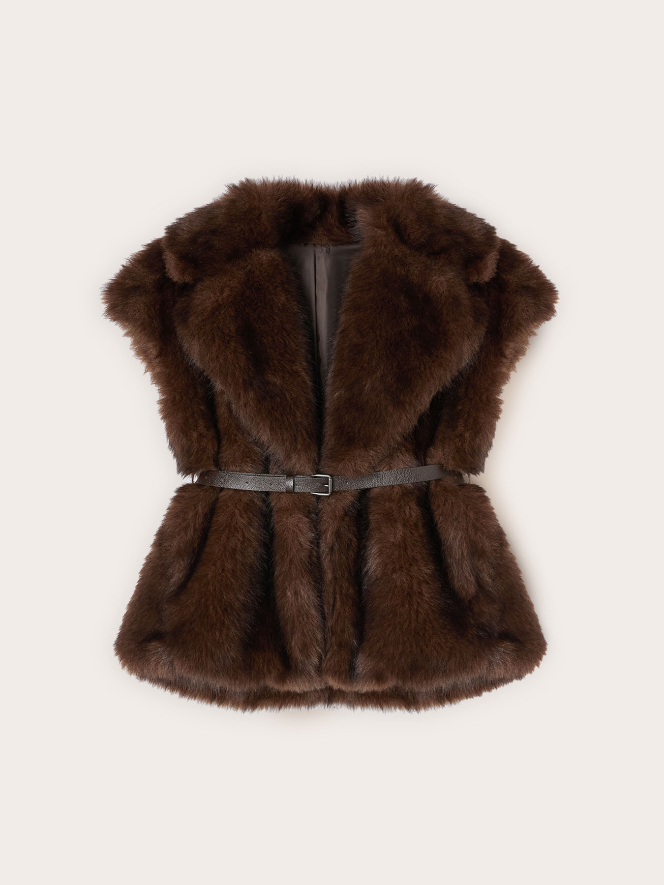 Gilet effet peluche avec ceinture image number 4