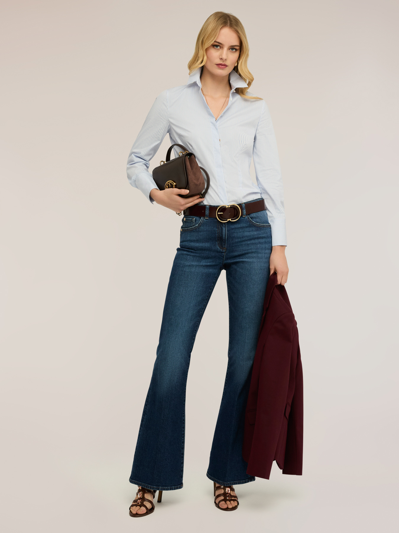 Striped poplin shirt image number 2