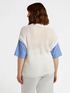 Maglia traforata con maniche a righe image number 1