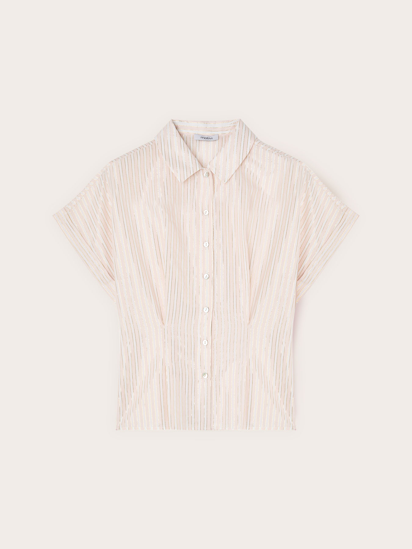 Lurex striped muslin shirt image number 4