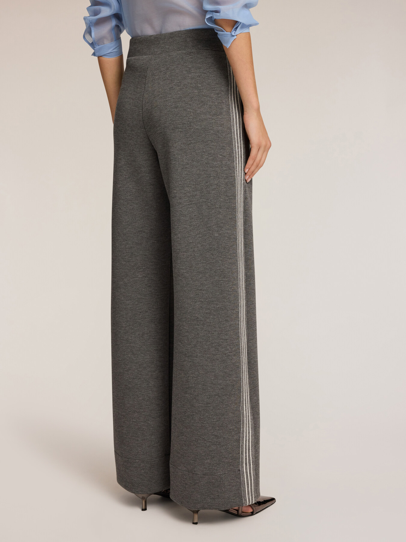 Palazzo pants in scuba with bands image number 1