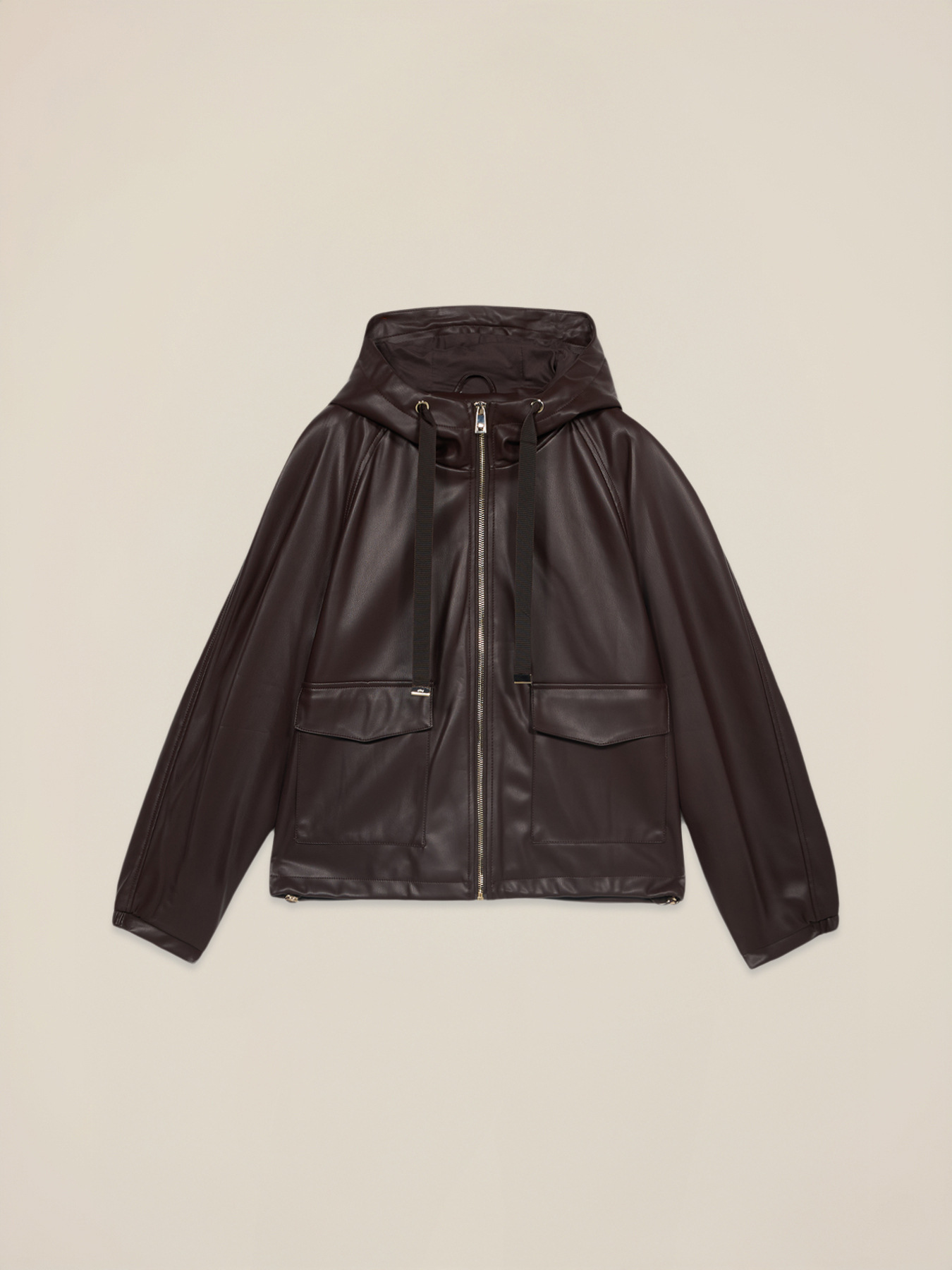 Chaqueta corta con capucha y cremallera image number 4