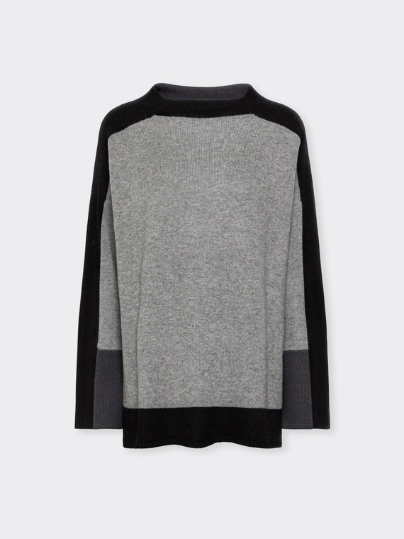 pull en laine à blocs de couleur