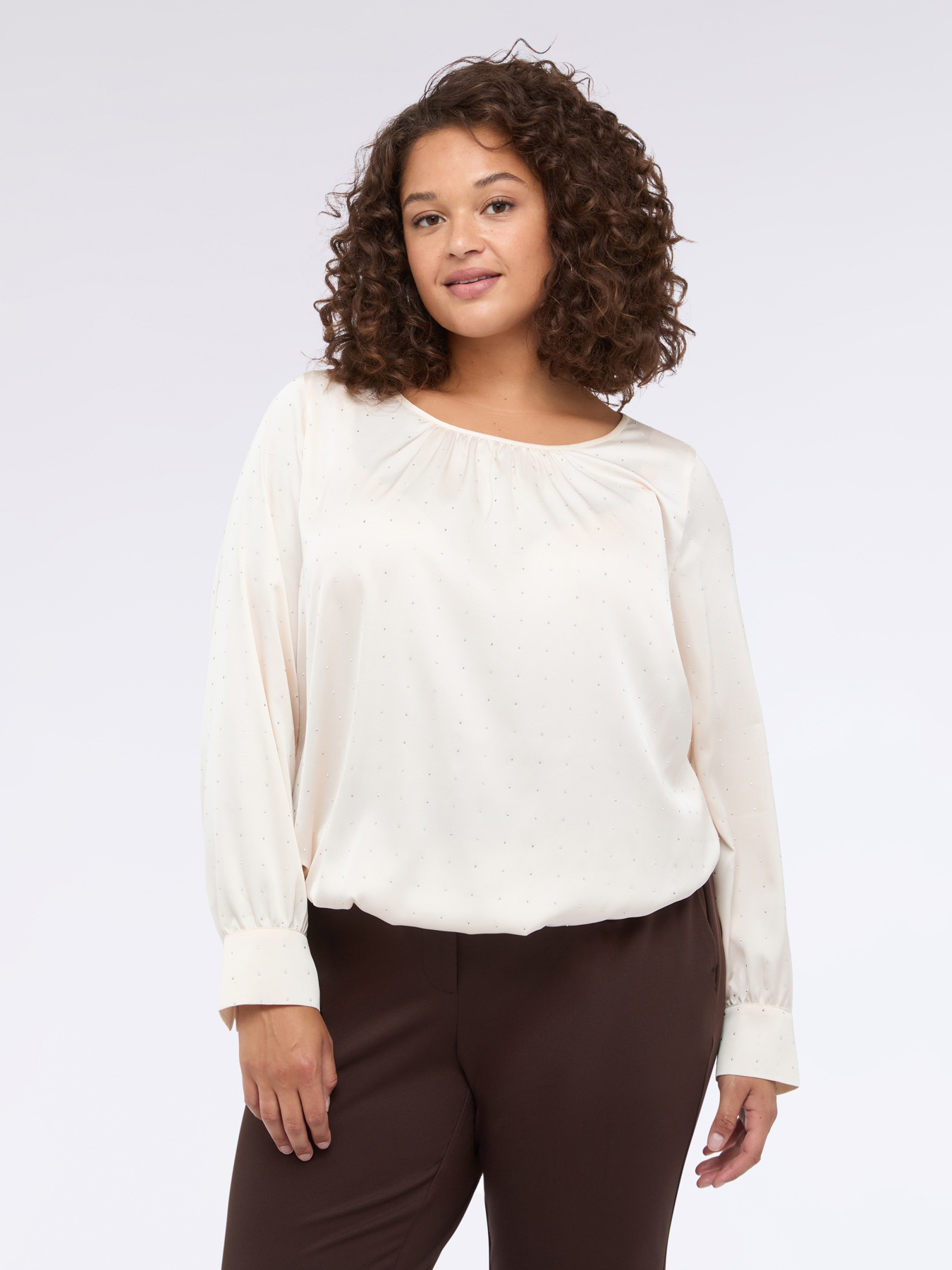 Satin blouse studded with sparkles image number 0