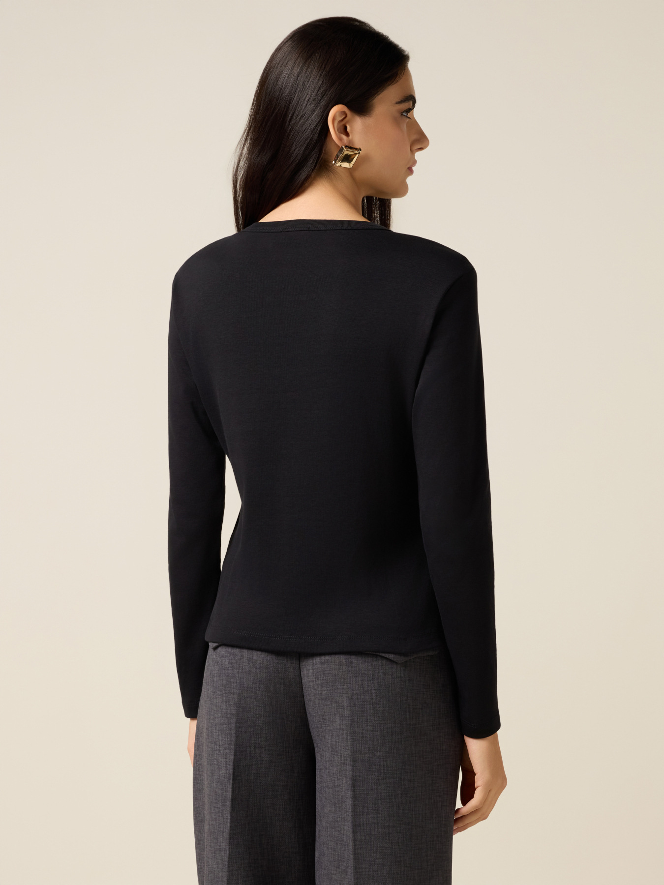 T-shirt con fiore metallico image number 1