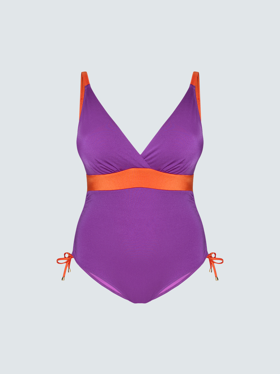 Einteiliger Badeanzug in Colorblocking