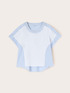 T-shirt bimaterica con ricamo di perle image number 4