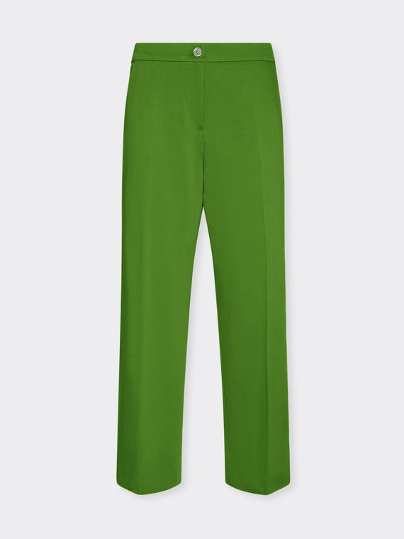 Pantaloni cropped in gabardina