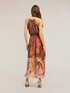 Vestito lungo in raso con stampa image number 1
