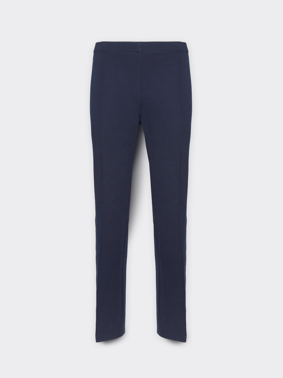 Slim-fit trousers in Milanese stitch