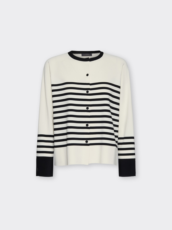 Cardigan rigato misto viscosa
