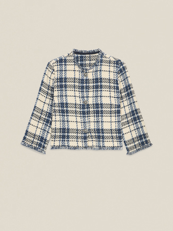 Veste en tweed à franges