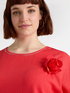 Crepon blouse with flower image number 3
