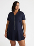 Robe courte avec zip et plis image number 2