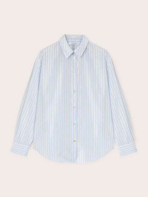 Camicia loose fit a righe lurex