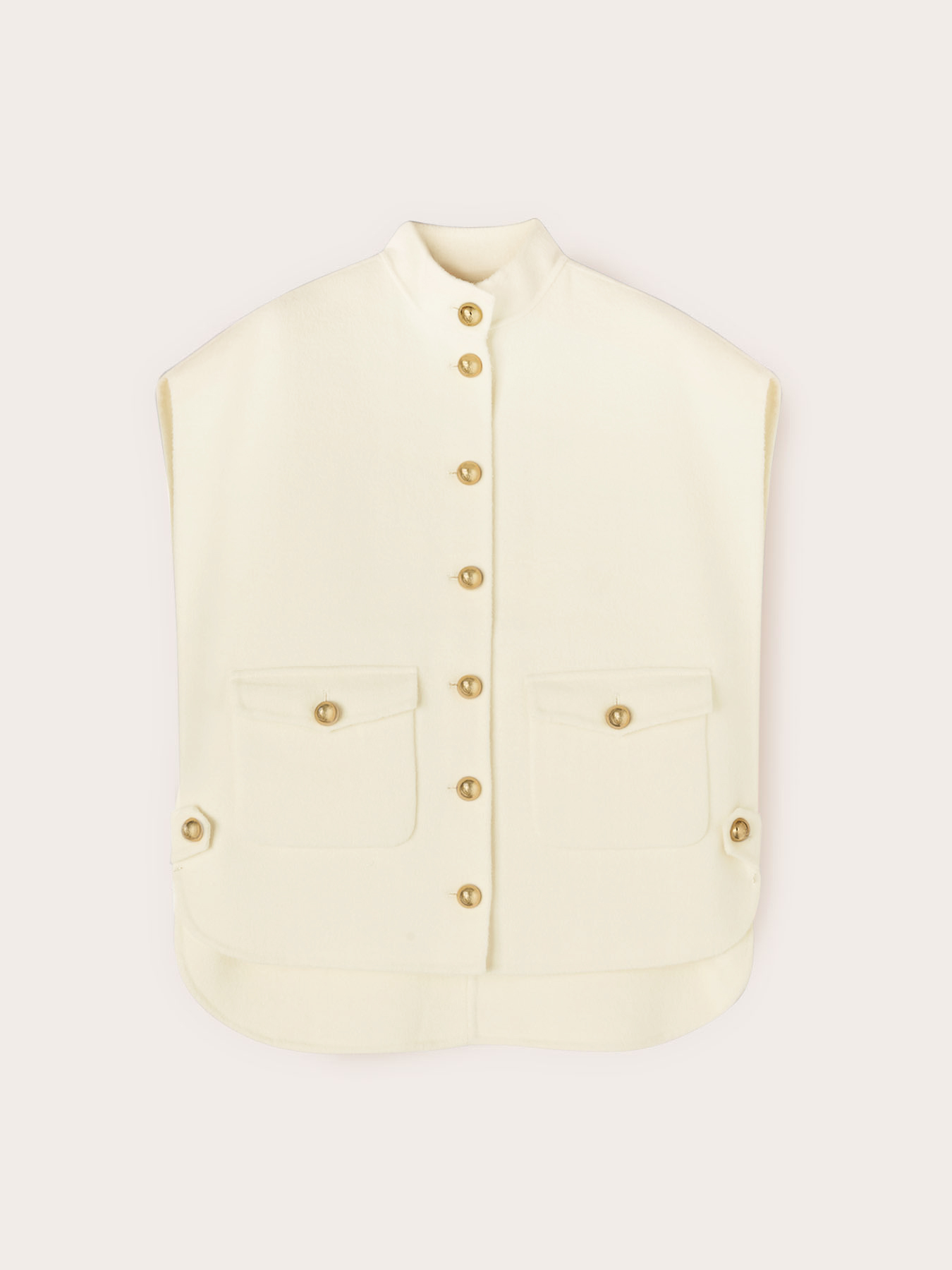 Sleeveless wool blend cape image number 4