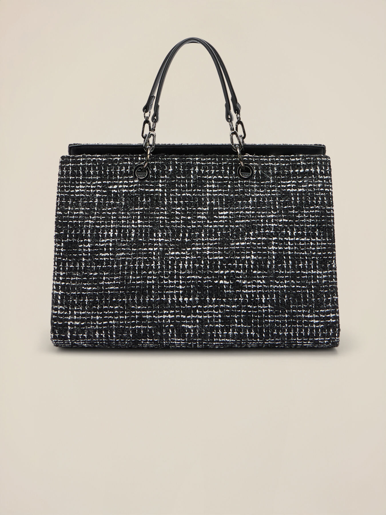 Tweed shoulder bag with appliqué image number 2