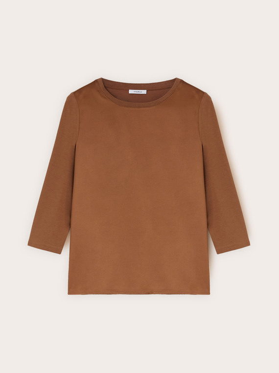 Basic two-material T-shirt