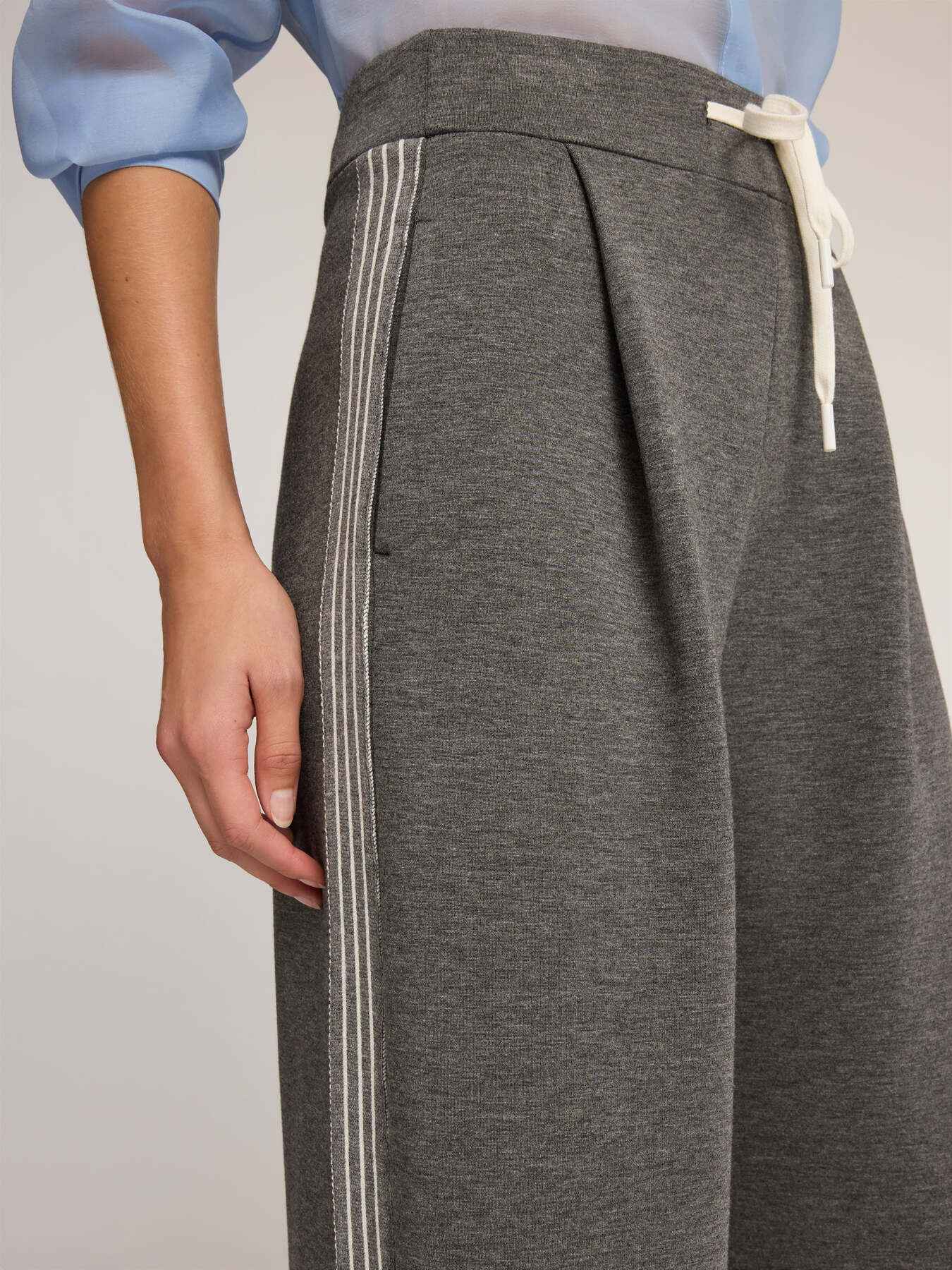 Palazzo pants in scuba with bands image number 3