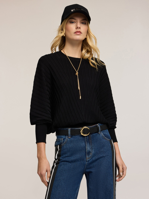 Pull oversize plissé