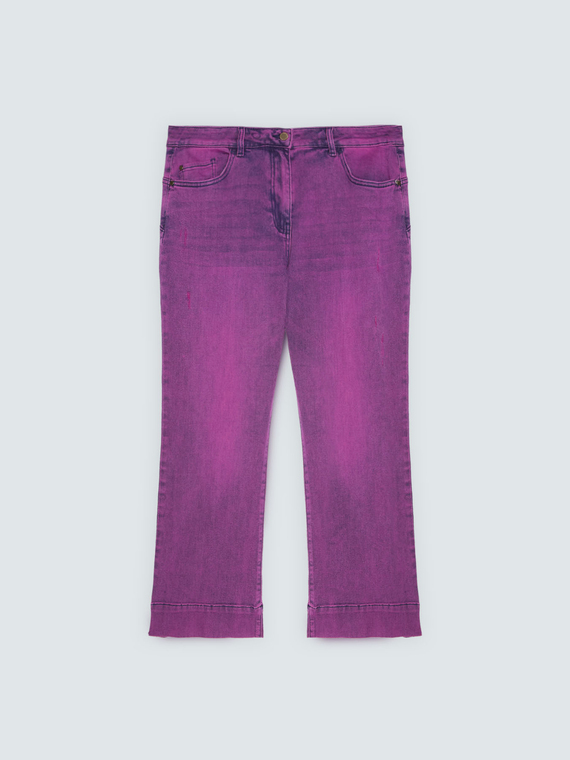 Jeans Kick Flare lavaggio viola d&eacute;lav&eacute;