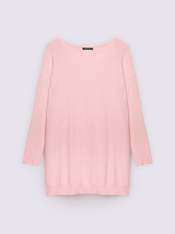 Pull long avec encolure bateau
