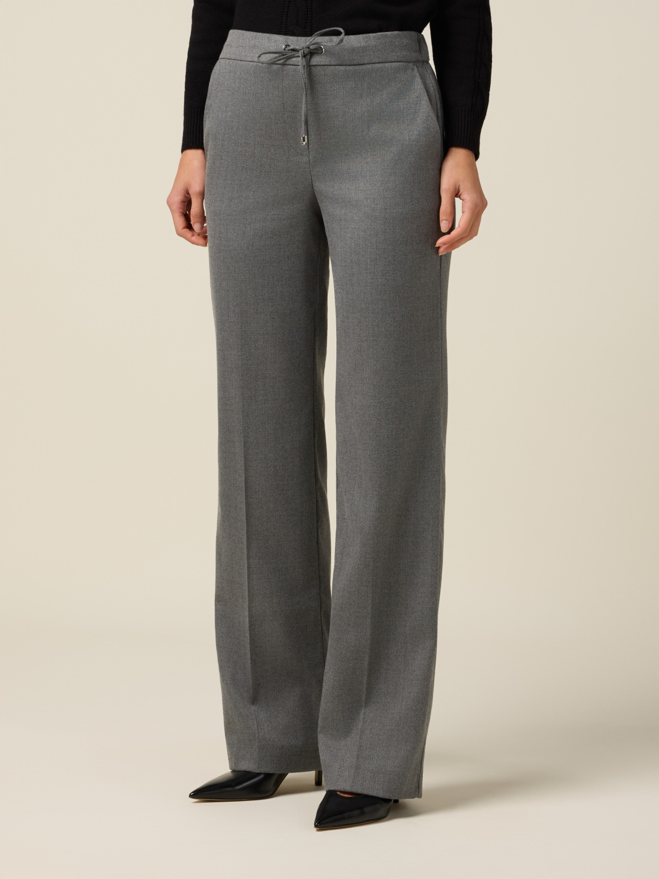 Pantaloni in flanella con coulisse image number 3