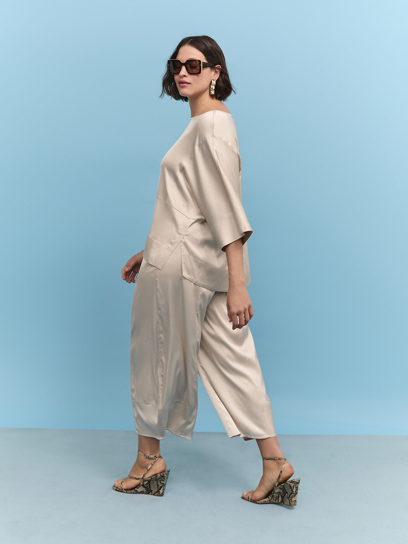 Balloon Pants in Stretch Satin image number 0