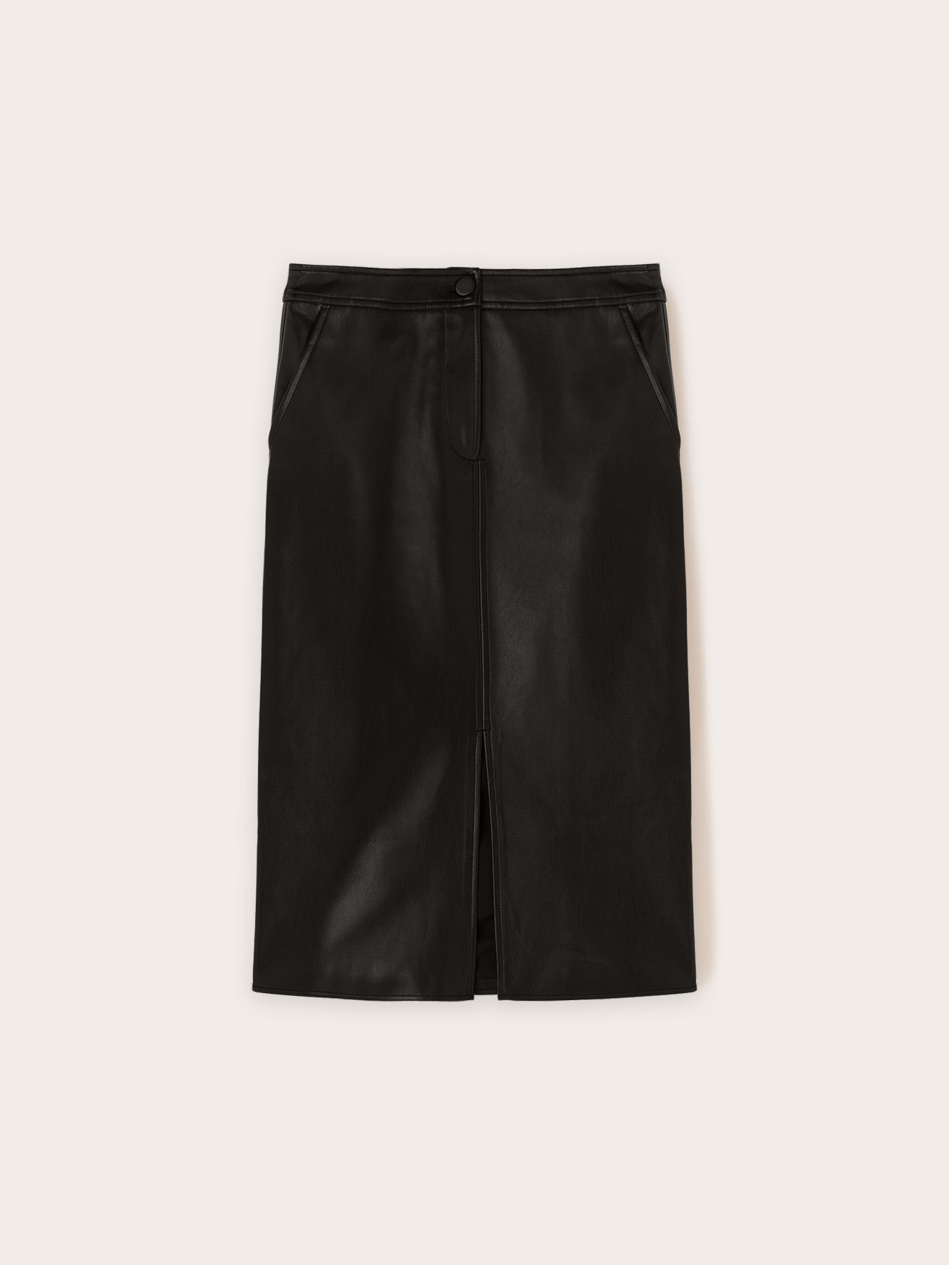 Pencil skirt in coated fabric image number 4