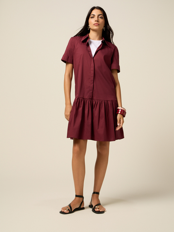 Shirtdress with ruffle