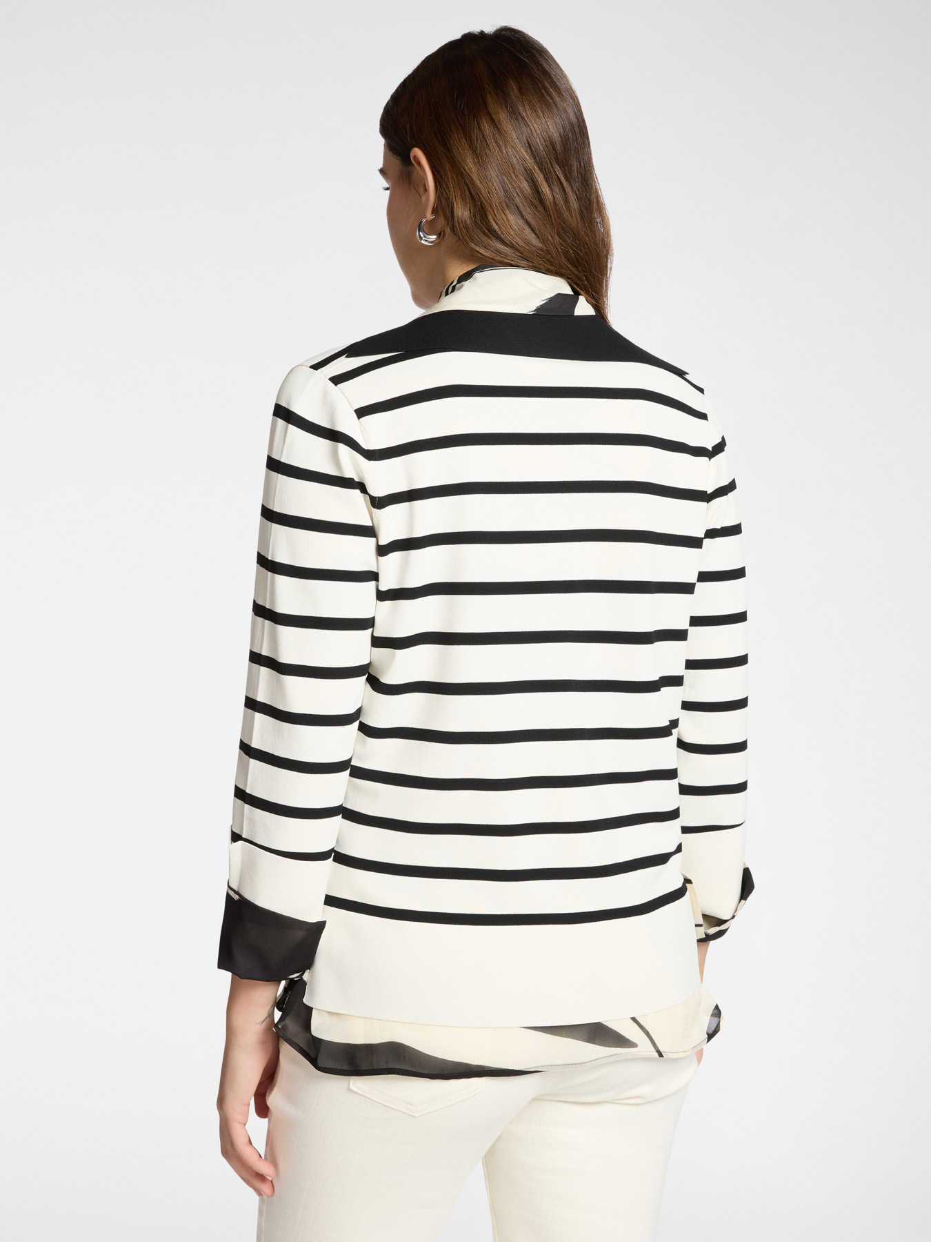 Striped viscose blend jumper image number 1