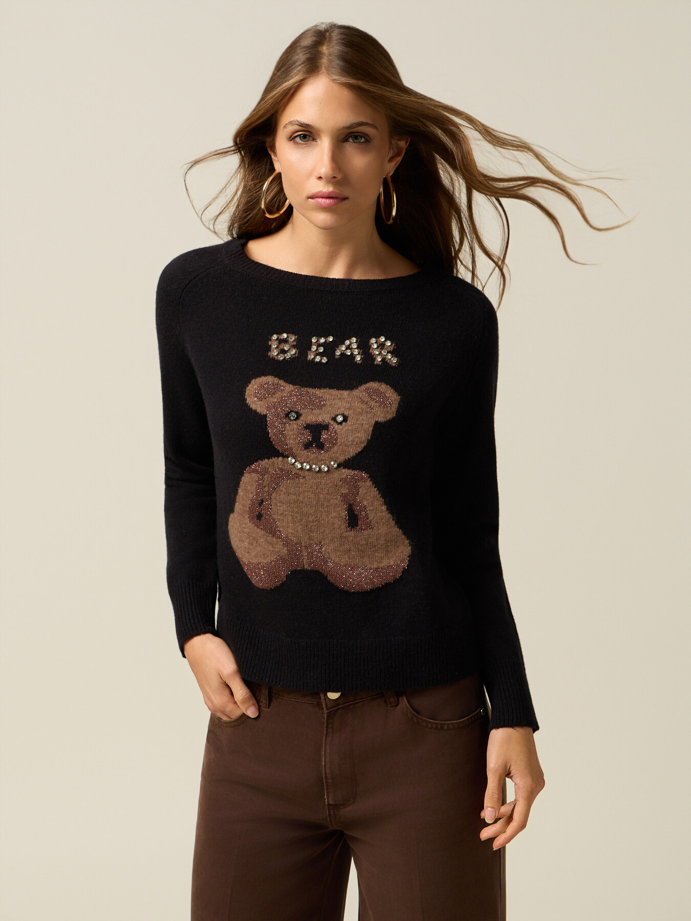 Maglia jacquard con castoni image number 0