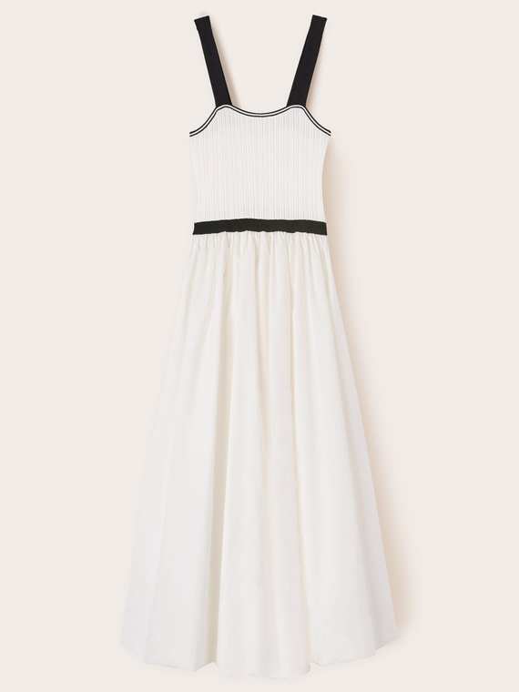 Dual fabric dress with circle skirt