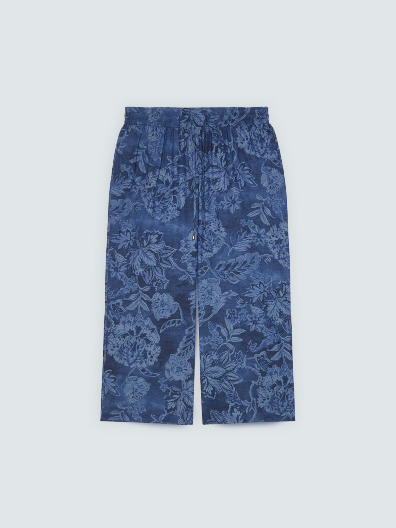 Cropped Hose aus Chambray mit Print image number 4