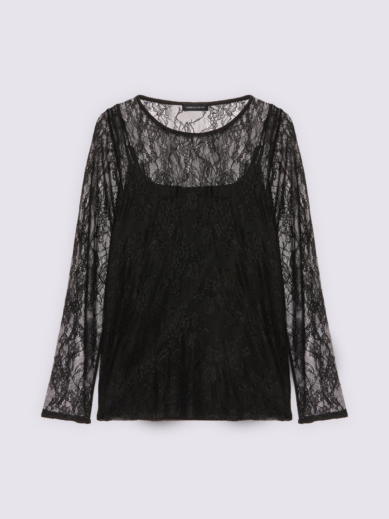 Long-sleeved lace t-shirt image number 5