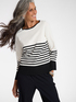 Striped viscose blend jersey image number 0