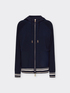 Cardigan with hood and striped trim image number 4