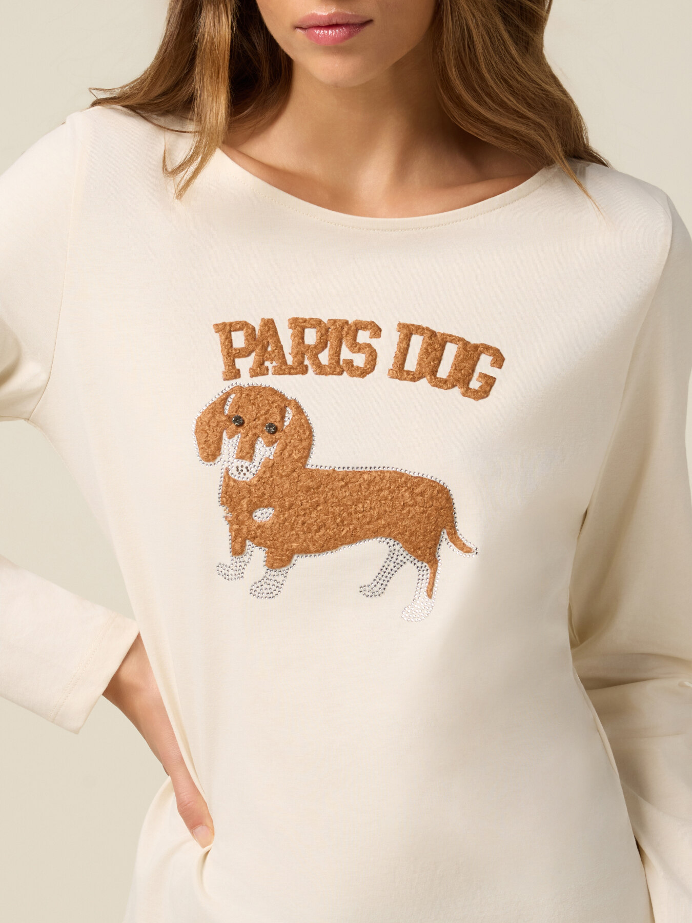 T-shirt with print and appliqués image number 2