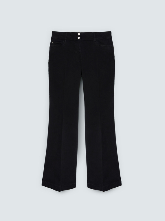 Jeans Flare Waschung schwarz