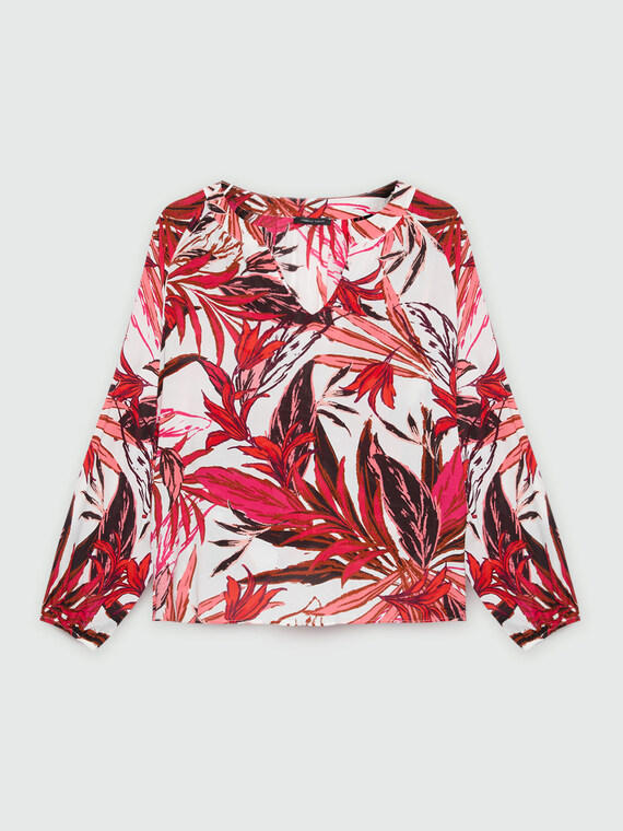 Bluse mit Blätterdruck