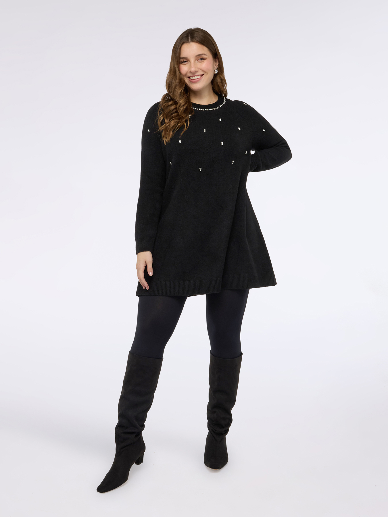 Langer Pullover mit Leuchtapplikationen image number 0