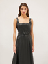 Robe mi-longue en tissu enduit image number 2