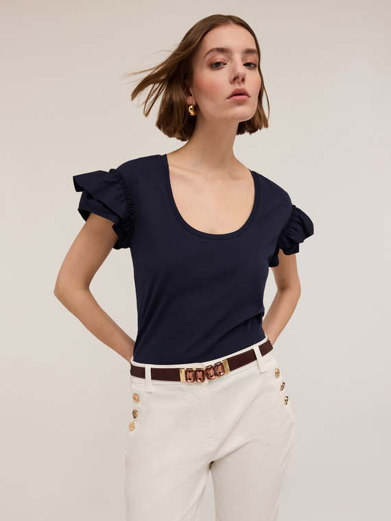 T-shirt avec manches à volant