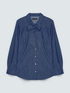 Denim shirt with bow/tie image number 4